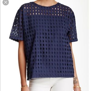 Ganesh Short Sleeve Eyelet Blouse